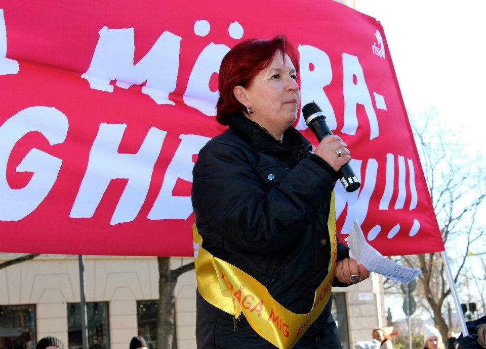 Teresa Lanza på Barnvagnsmarschen. Foto: Ulrika Hammar/RFSU