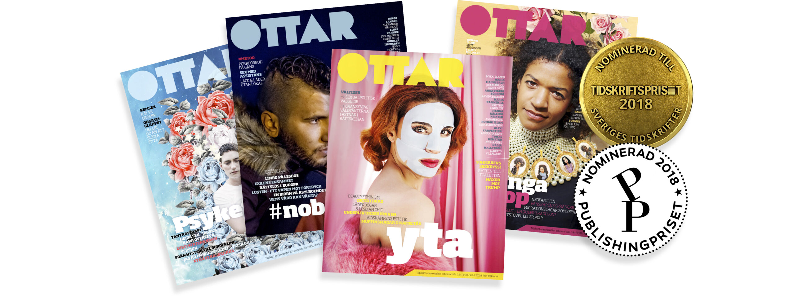 fyra ottar-omslag och medaljer
