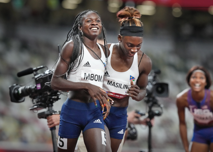Christine Mboma och Beatrice Masilingi vid OS i Tokyo Augusti 2021.